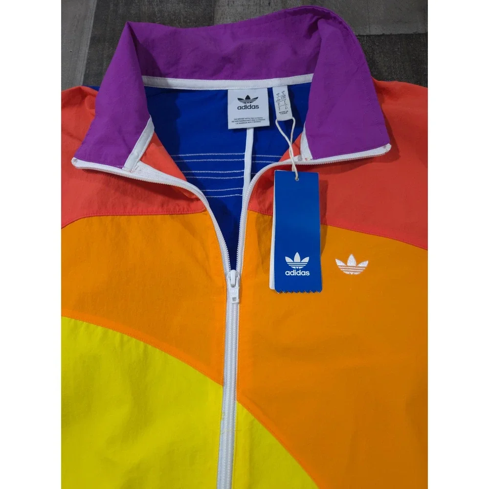 NWT Adidas Originals 2020 Pride Off Center Track Jacket Mens Large Rainbow 🌈